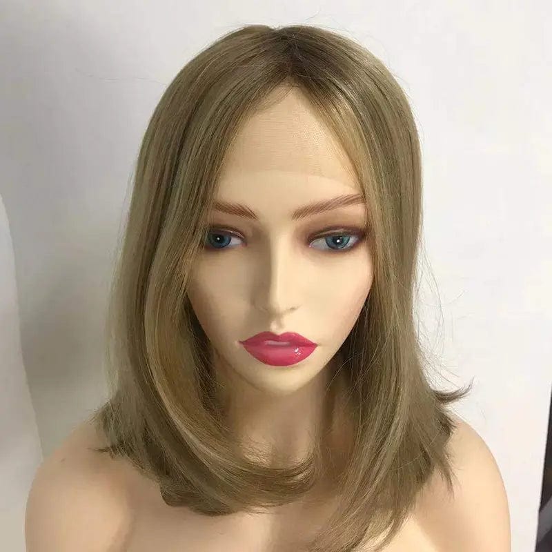 HJ Luxury Swiss lace top wigs blonde brown natural hairline top quality european hair