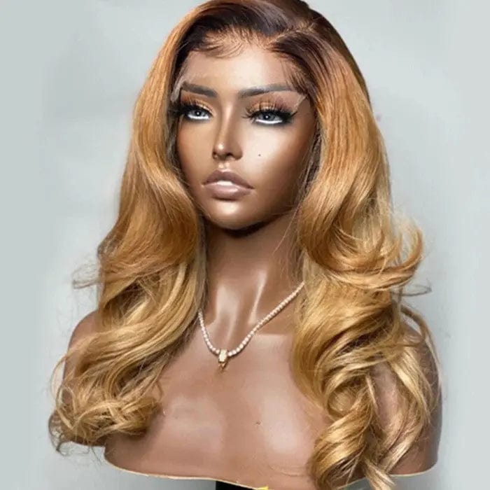 Hot Selling Ginger Orange Wavy Wigs European Human Virgin Hair 13*4 Transparent HD Lace Front Wigs