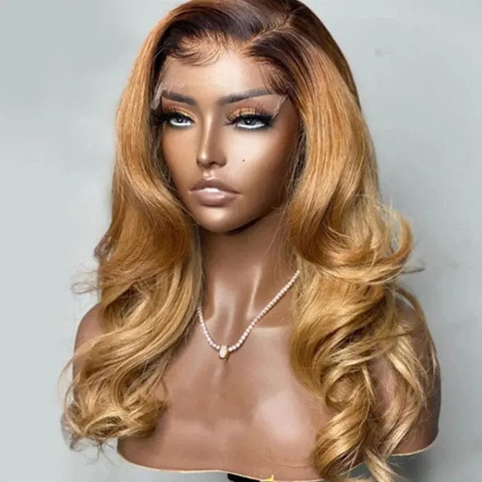 Hot Selling Ginger Orange Wavy Wigs European Human Virgin Hair 13*4 Transparent HD Lace Front Wigs