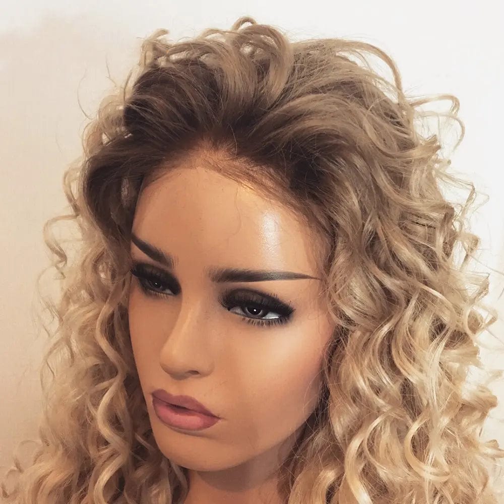 Hot Selling Long Wavy HD Transparent Lace Front Wig Ombre Blonde Deep Wave Virgin Hair Wigs