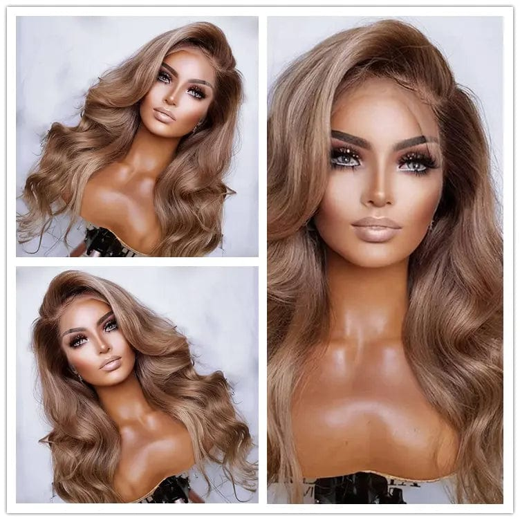 Hot Selling Medium Ash Blonde Water Wave Cuticle Aligned Virgin Human Hair 13*4 Lace Front Wigs For Black Women