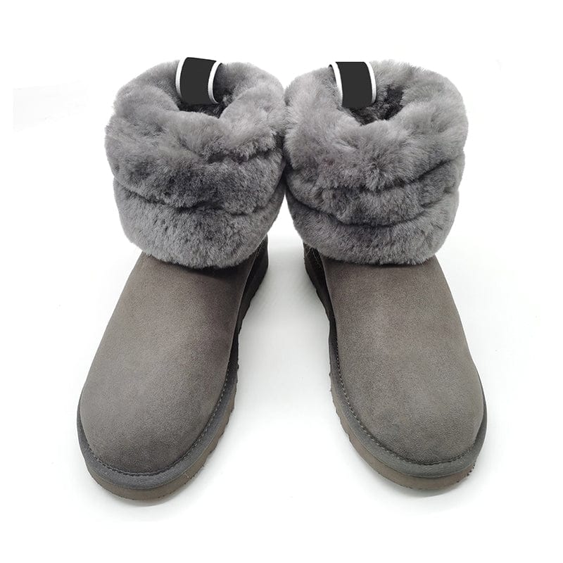 Hot selling Winter boots  with furry fur fashion short women's shoes warm sheep fur snow boots