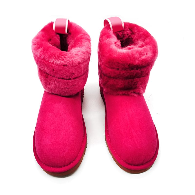 Hot selling Winter boots  with furry fur fashion short women's shoes warm sheep fur snow boots