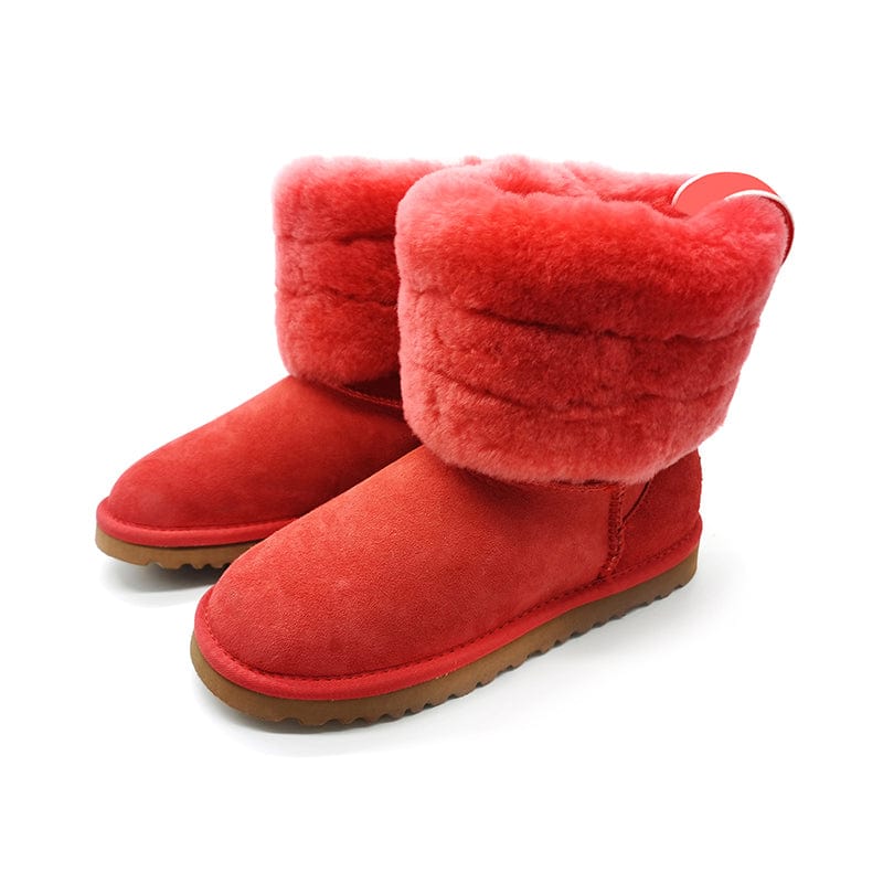 Hot selling Winter boots  with furry fur fashion short women's shoes warm sheep fur snow boots