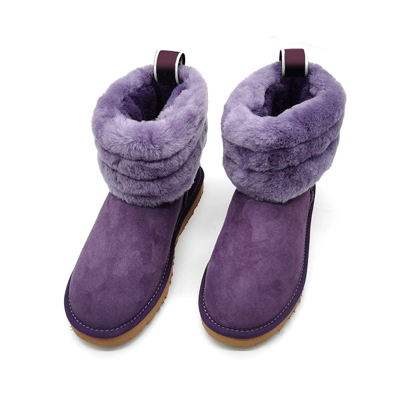 Hot selling Winter boots  with furry fur fashion short women's shoes warm sheep fur snow boots