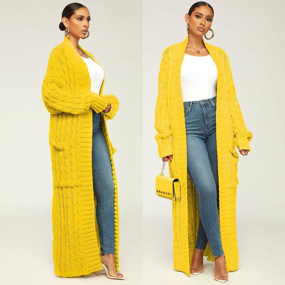 Hot Style New Rib Knitted Womens Wool 2022 winter sweater women cashmere long sweater cardigan women