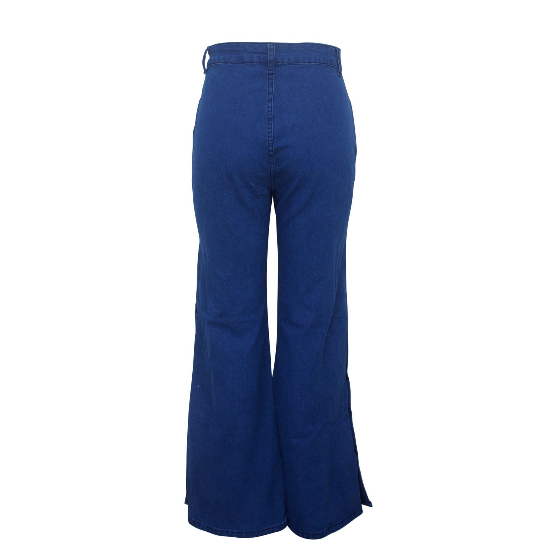 HSF2048 New arrival fashion personality split wide leg high waist stretch blue flared jeans new women