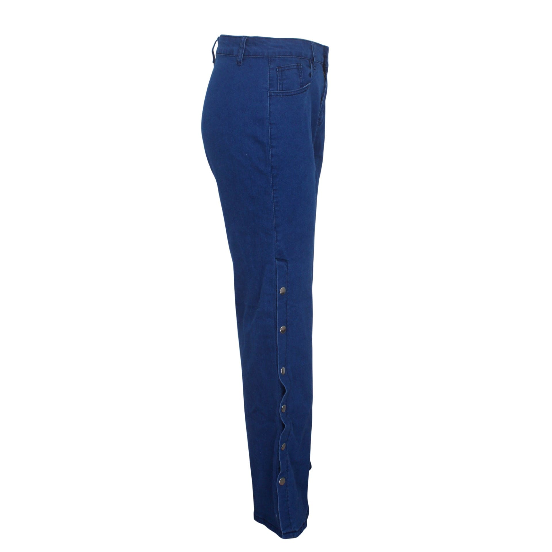 HSF2048 New arrival fashion personality split wide leg high waist stretch blue flared jeans new women