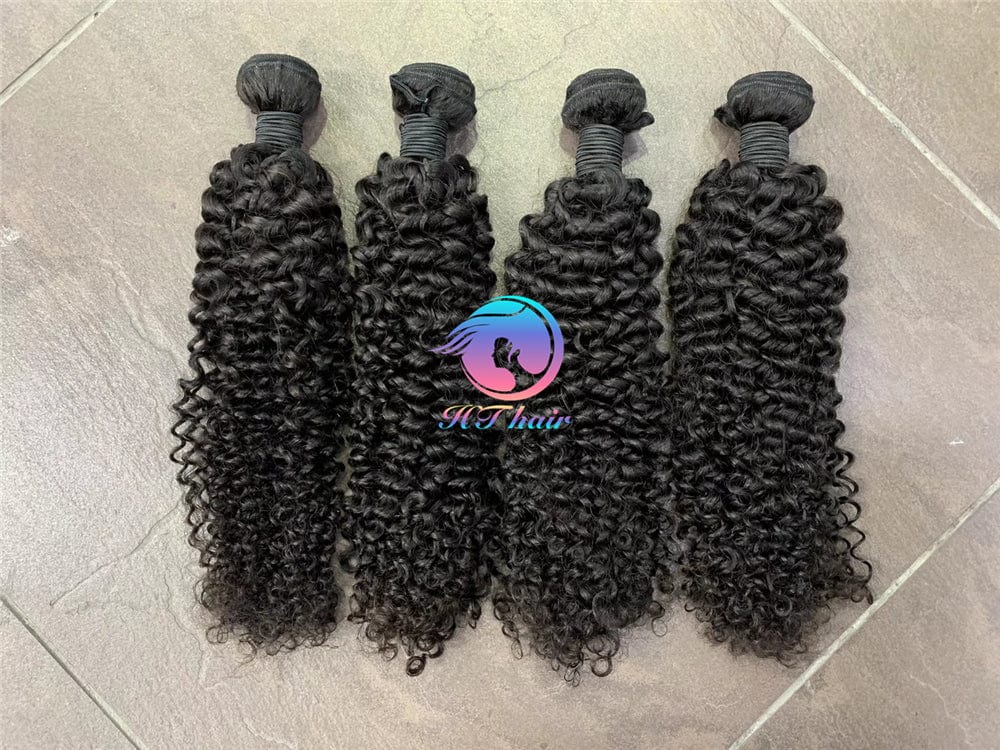 HTHAIR bundle deal top quality Factory Price human hair blend bundles with closure set