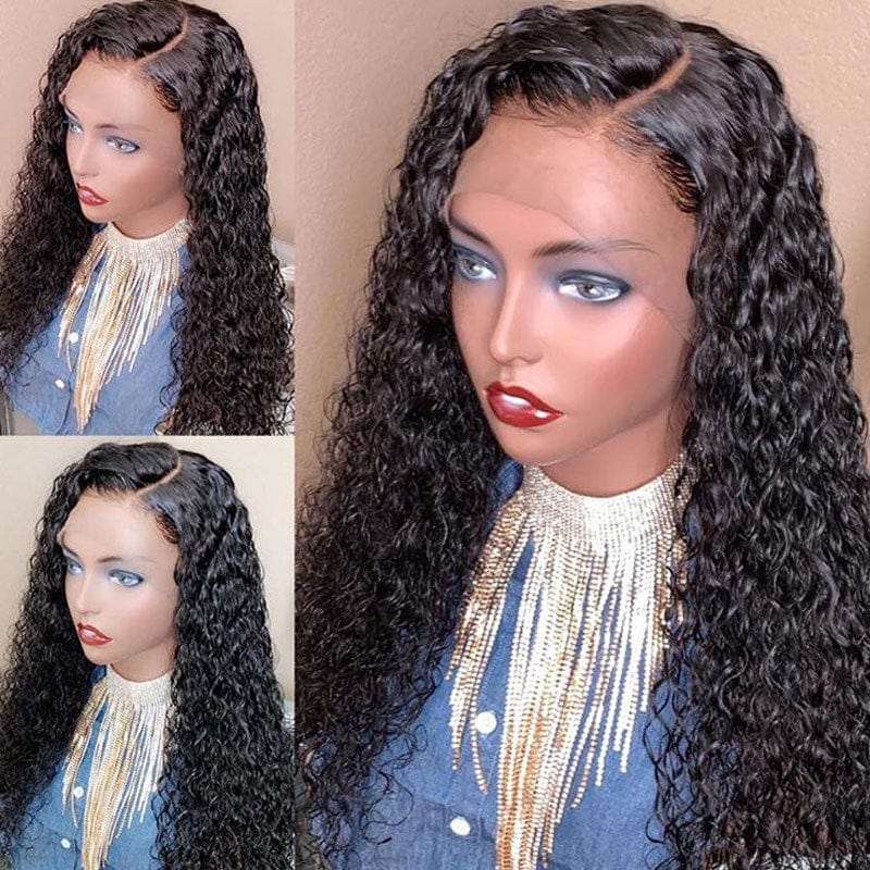 human hair 12a 13x4 glueless lace pre plucked unprocessed water wave full hd lace wig human hair wigs ready to ship