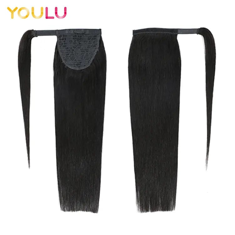 Human hair ponytail kinky straight curly ponytail wrap drawstring natural human hair ponytail hair extensions