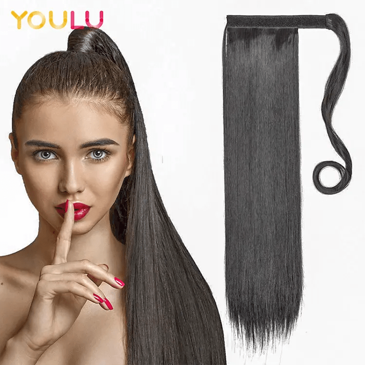 Human hair ponytail kinky straight curly ponytail wrap drawstring natural human hair ponytail hair extensions