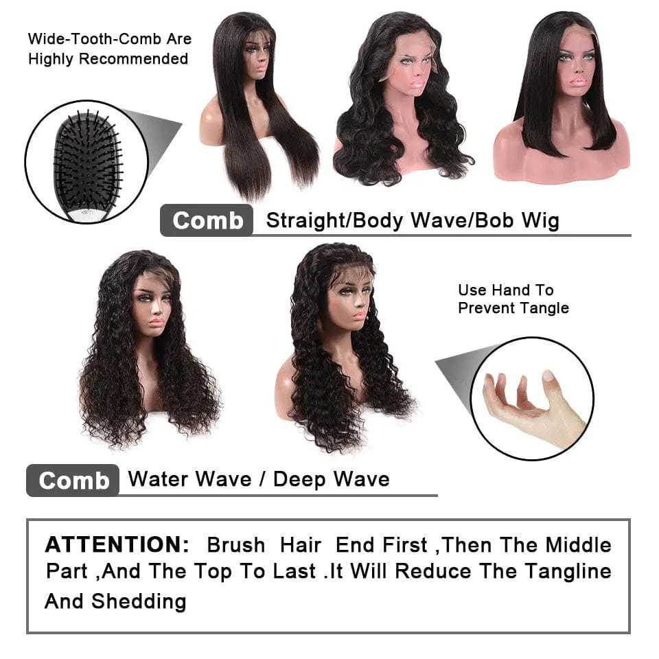 Human lace frontal wigs water wave 100% virgin