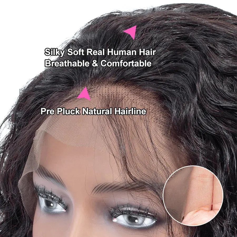 Human lace frontal wigs water wave 100% virgin