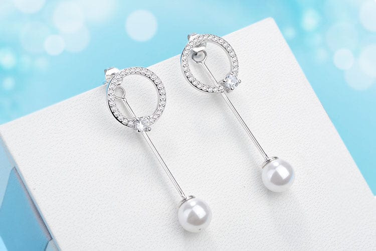 Imitation pearl Luxury Drop Earring White Natural Freshwater Pearl Dangle Earring Circle Earrings for Women Girl Gift