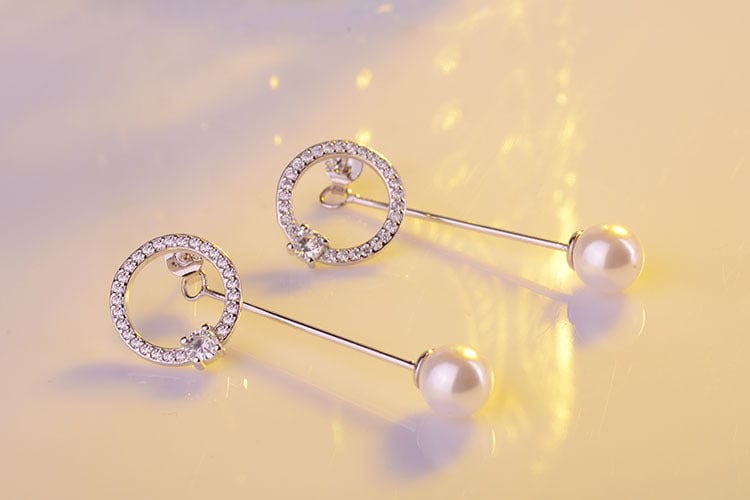 Imitation pearl Luxury Drop Earring White Natural Freshwater Pearl Dangle Earring Circle Earrings for Women Girl Gift