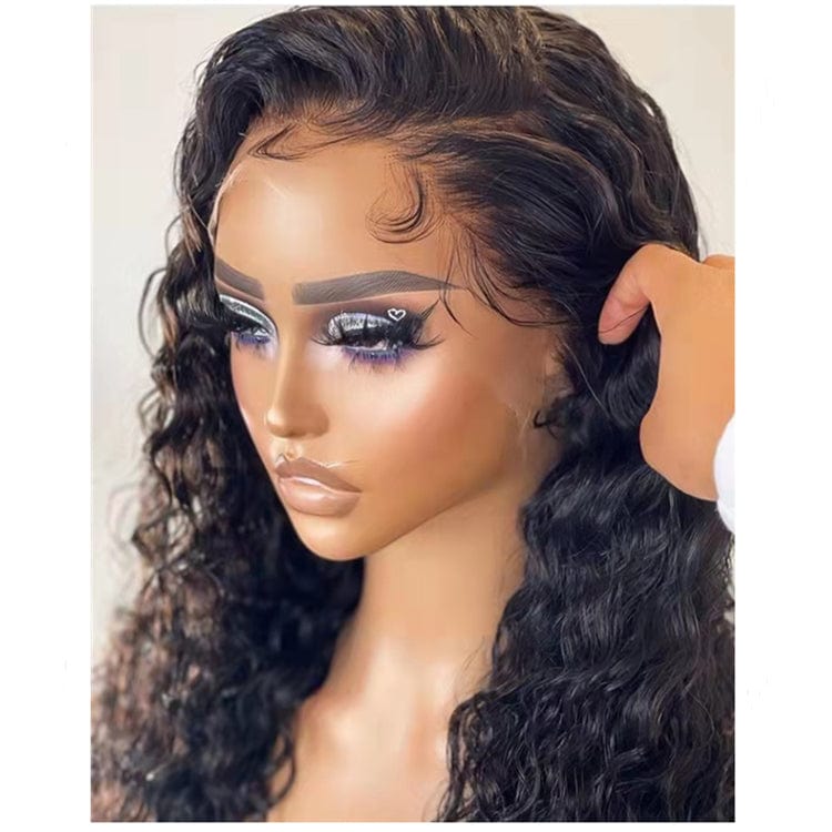 Invisible Knots Wig Supplier Deep Water Wave Pre plucked Natural Look Virgin Cuticle Aligned Human Hair Lace Front Wigs