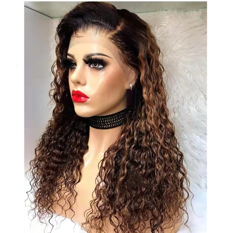 Invisible Knots Wig Supplier Deep Water Wave Pre plucked Natural Look Virgin Cuticle Aligned Human Hair Lace Front Wigs