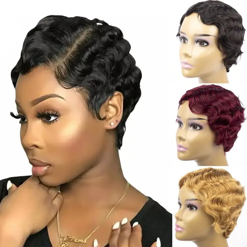 ISEE Short Brazilian Pixie Cut Curly Human Hair Wig,Cheap Perruque 13x4 Lace Frontal Pixie Straight Lace Wig For Black Women