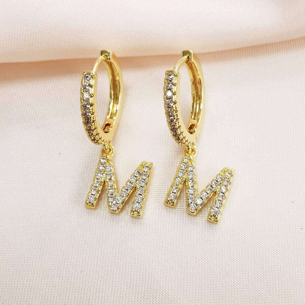 IVIAPRO Hot Selling 26 Letters Earrings 18K Gold Plated Alphabet Letter Hoop Earrings