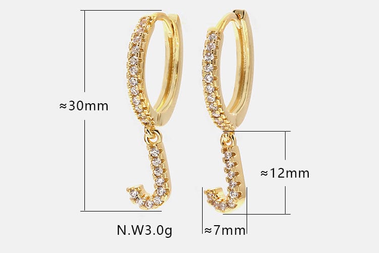 IVIAPRO Hot Selling 26 Letters Earrings 18K Gold Plated Alphabet Letter Hoop Earrings