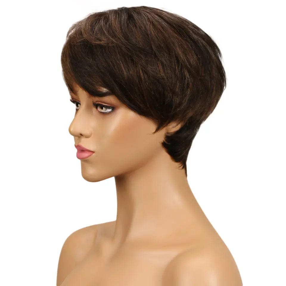 JOEDIR Short Cut Straight Hair Wigs Peruvian Hair