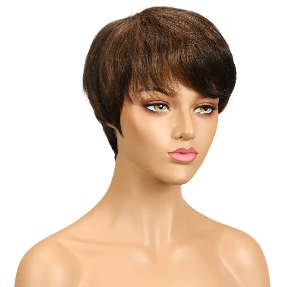 JOEDIR Short Cut Straight Hair Wigs Peruvian Hair