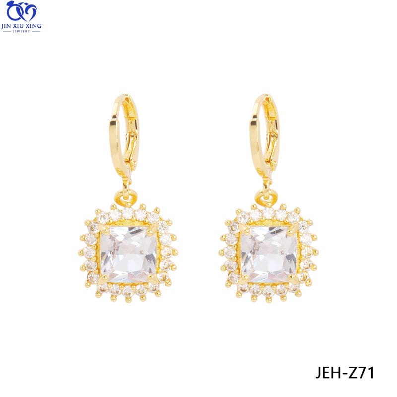 JXX JEH-Z68 Hot Sale Women Girls 24k Gold Plated Glamour Zircon Earring Butterfly Flower Cz Micro Diamond Drop Earrings Jewelry