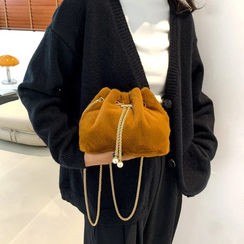 KALANTA 2023 Designer Autumn New Women's Plush Crossbody Bag Winter Fashion Handbag with detachable shoulder straps