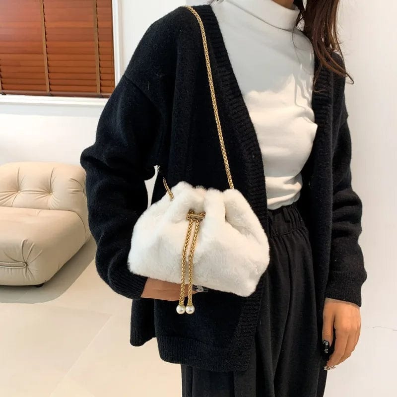 KALANTA 2023 Designer Autumn New Women's Plush Crossbody Bag Winter Fashion Handbag with detachable shoulder straps