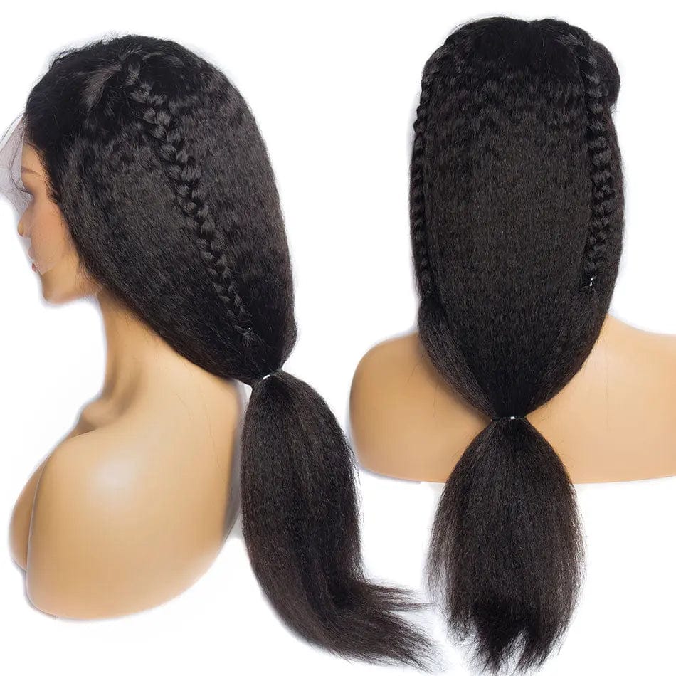 Kinky Straight  Glueless Lace Front Wigs