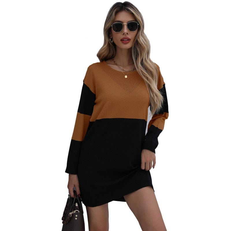 Knitted Luxury Women Sweater Dress Fall Long Sleeve Pullover Sweater Knit Dress