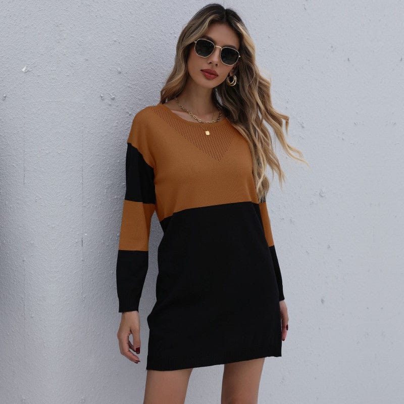 Knitted Luxury Women Sweater Dress Fall Long Sleeve Pullover Sweater Knit Dress