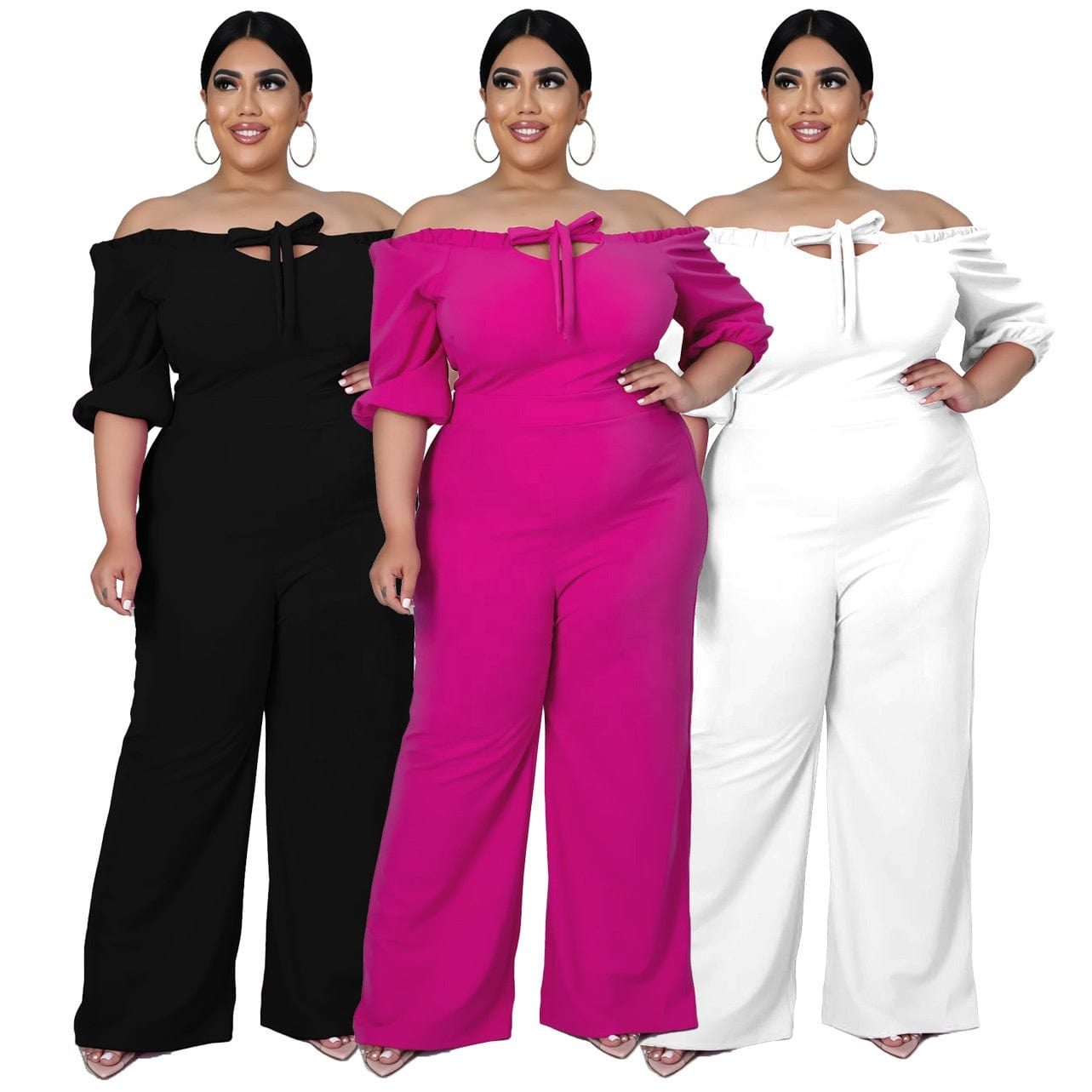 KX-N7291  Office lady long sleeve rompers and jumpsuit off shoulder solid women elegant plus size jumpsuits