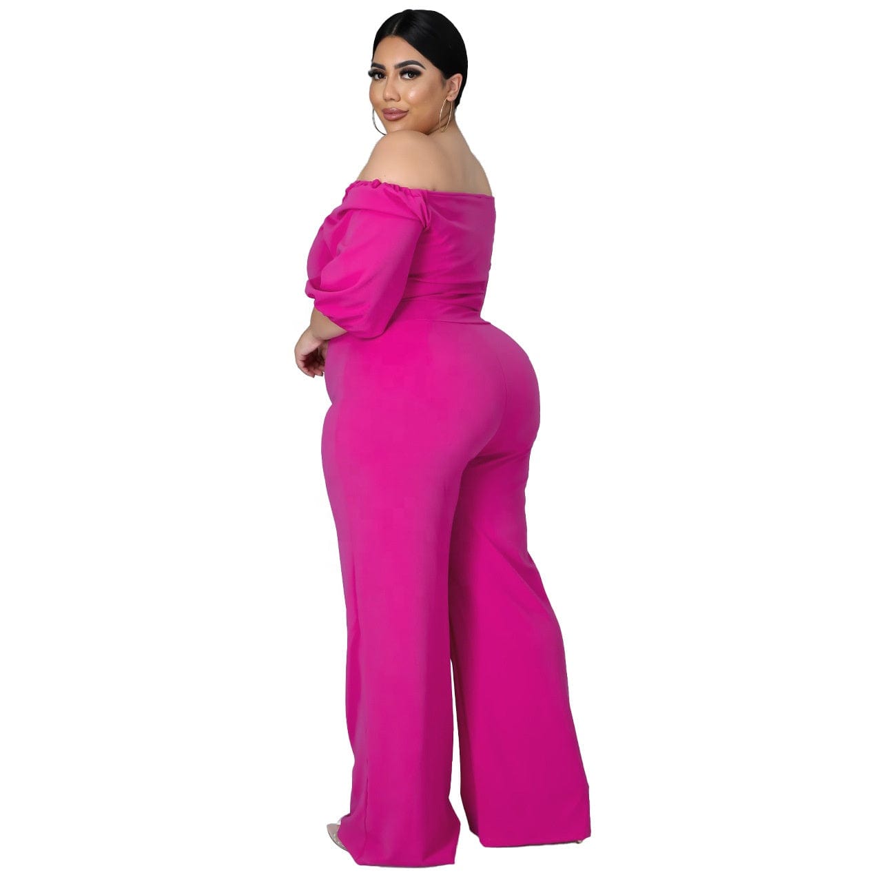 KX-N7291  Office lady long sleeve rompers and jumpsuit off shoulder solid women elegant plus size jumpsuits