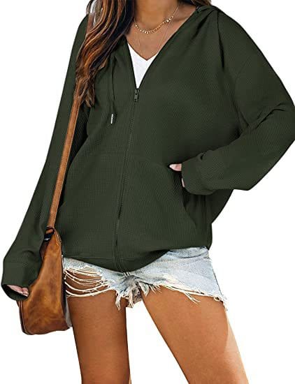 L / Army Green 2022 New Style Women's coats Oversize Hooded Sweater Women Long Sleeve Casual Coaters sweatshirt clothing