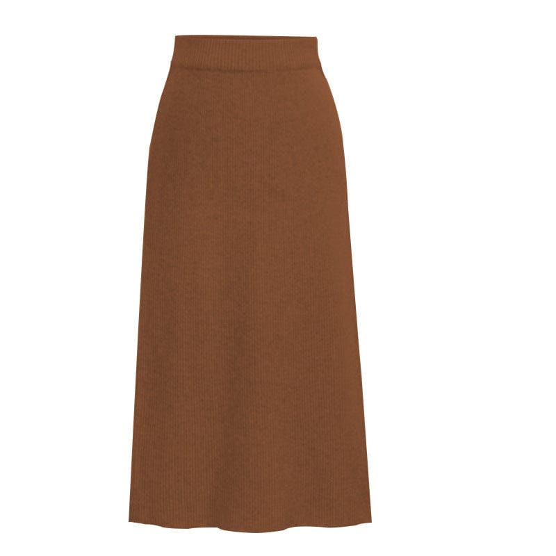 L / caramel colour 10%OFF S-6XL Spring/summer large size skirts mid-length wool knitted slit bag hip skirt one-step high waist skirt