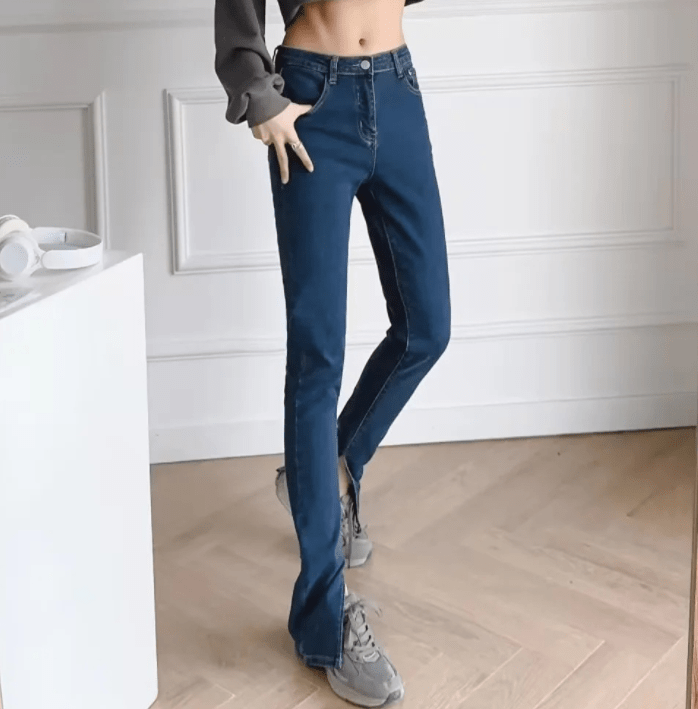 L / Dark blue Runwaylover 1505 Korean Style 2023 Ladies Sexy High Waist Jeans