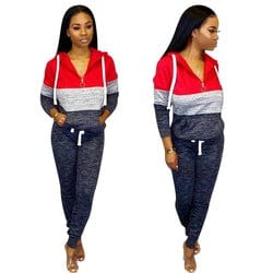 L / Red S2900 sweetsuits women two piece tracksuit jogging  suit