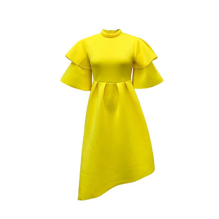 L / Yellow A230A-2022 new arrivals ladies formal dresses ruffle sleeve evening gown dress elegant