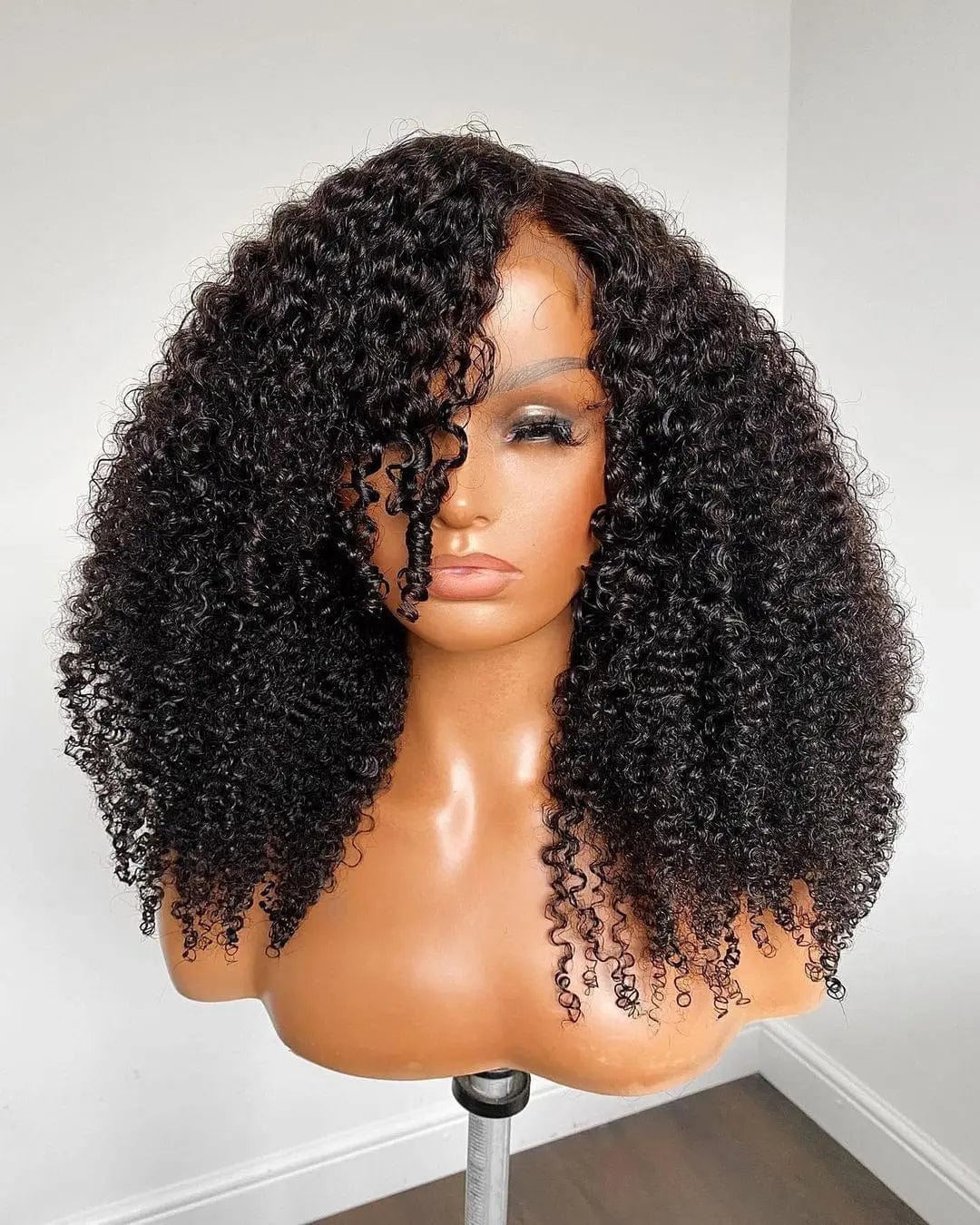 Lace Frontal Kinky Curly Human Hair Wigs 13x4 Hd Lace Frontal Wig Kinky Curly Wig With Bleaching Knot For Black Women