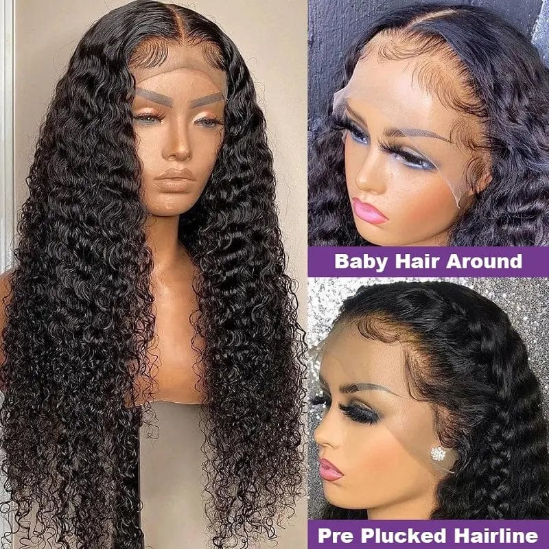 Ladies Long Perruque Curly Closure Frontal Wig Deep Wave Raw Virgin Indian Cuticle Aligned 13x4 Lace Front Human Hair Wigs