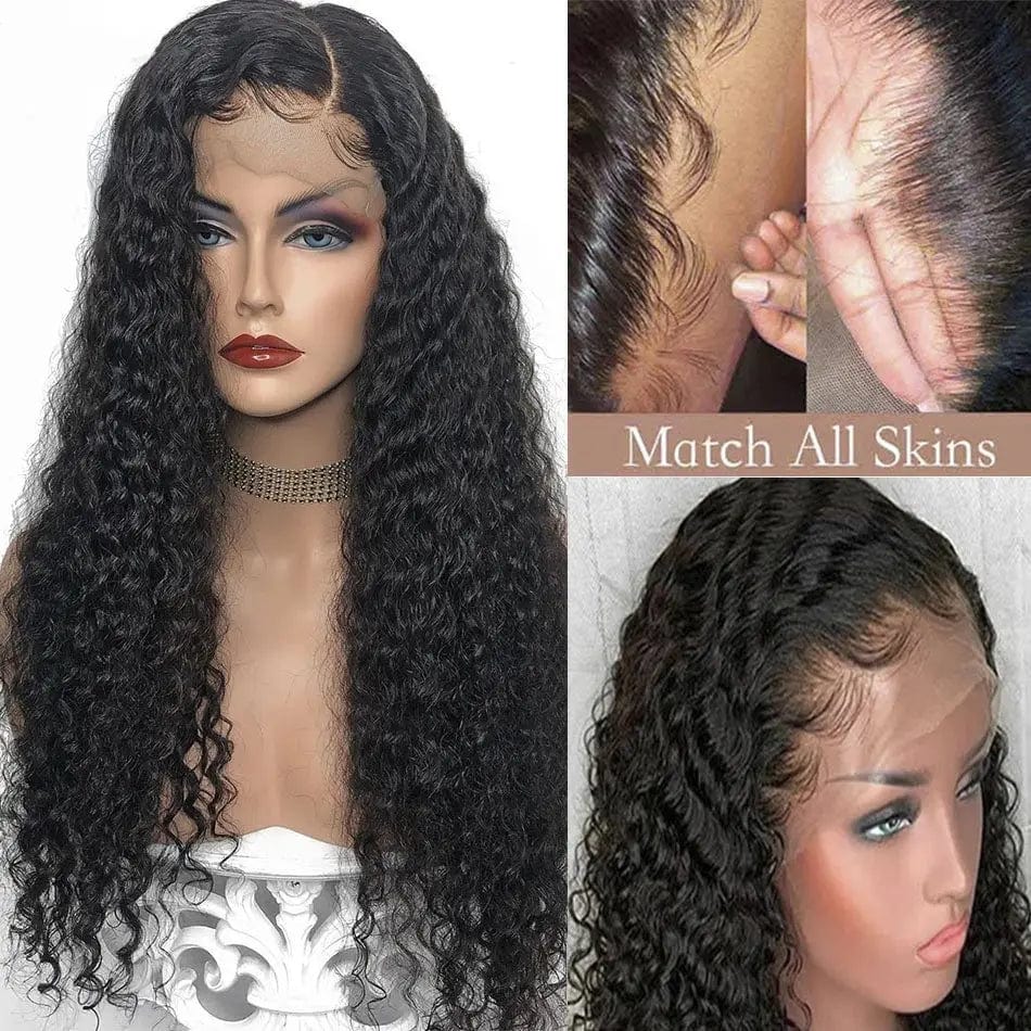 Ladies Long Perruque Curly Closure Frontal Wig Deep Wave Raw Virgin Indian Cuticle Aligned 13x4 Lace Front Human Hair Wigs