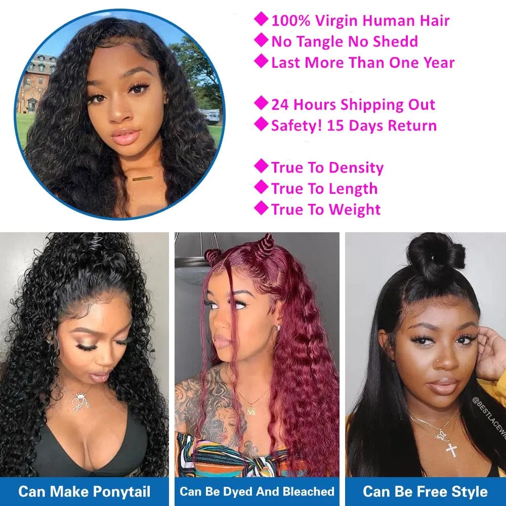 Ladies Long Perruque Curly Closure Frontal Wig Deep Wave Raw Virgin Indian Cuticle Aligned 13x4 Lace Front Human Hair Wigs