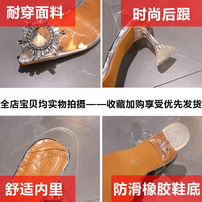 Ladies transparent heels women sandals No.106