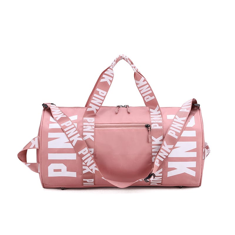 Light Pink New Zipper Weekender Sport Gym Outdoor Pink Ladies Travel Bag Luggage Waterproof Duffle Fitness Bag Women