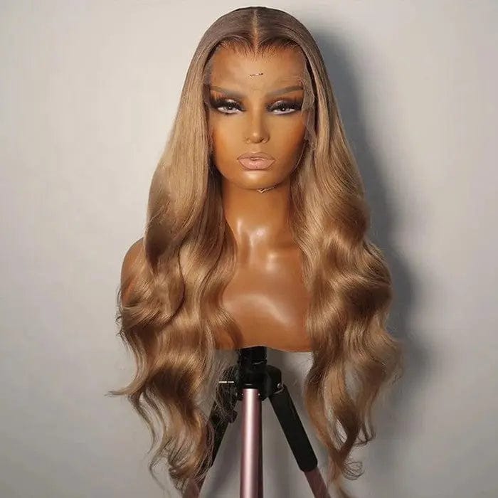 Long Inches Ash Blonde Water Wave Wig Pre Pluck 100% Virgin Human Hair Bleached Knots Lace Front Wigs