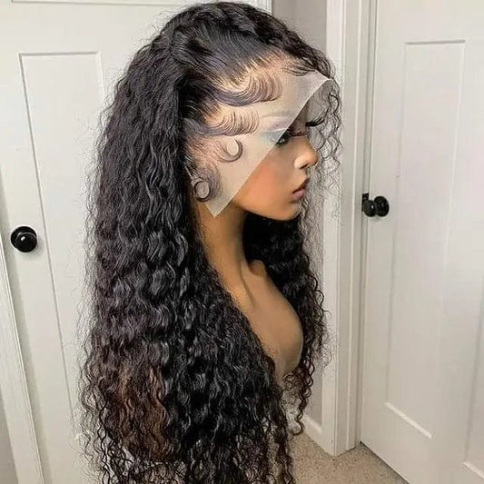 Long  Natural wave Swiss Lace Wig For Black Women