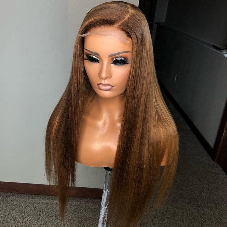 Long Silky Straight Brown Remy 100% Brazilian Human Hair