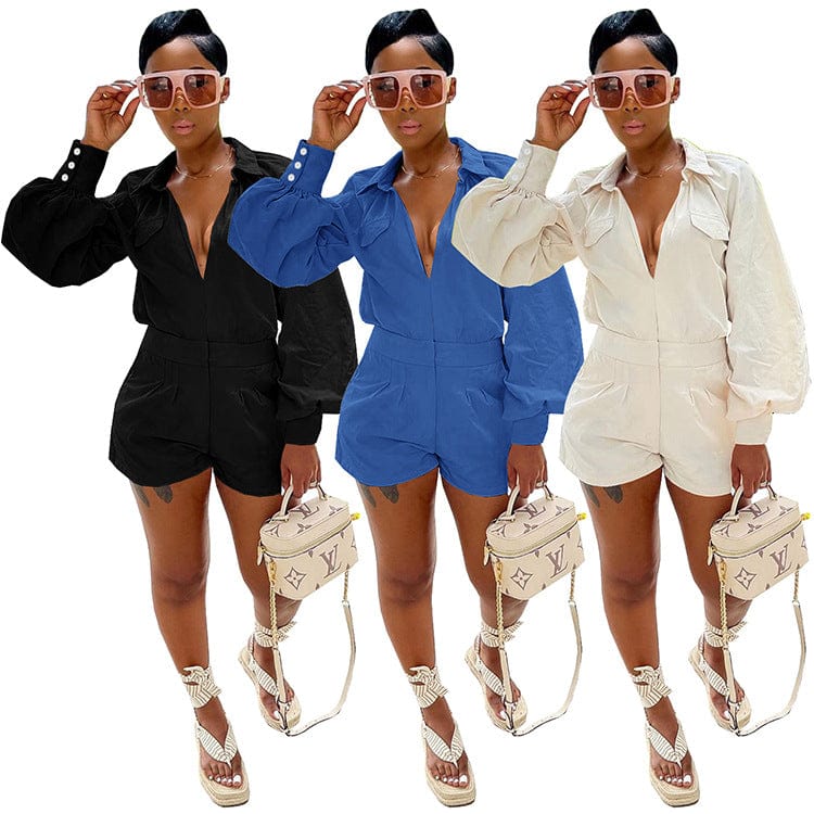 Long Sleeve Woman Short One Piece Jumpsuits Women One Piece Jumpsuits And Rompers